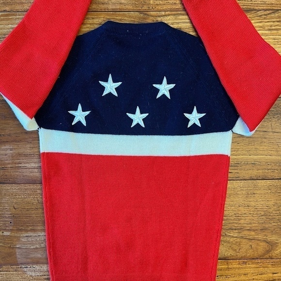 Vintage Unbranded Americana Red/White/Blue Wool Embroidered Stars UNISEX - Picture 3 of 8